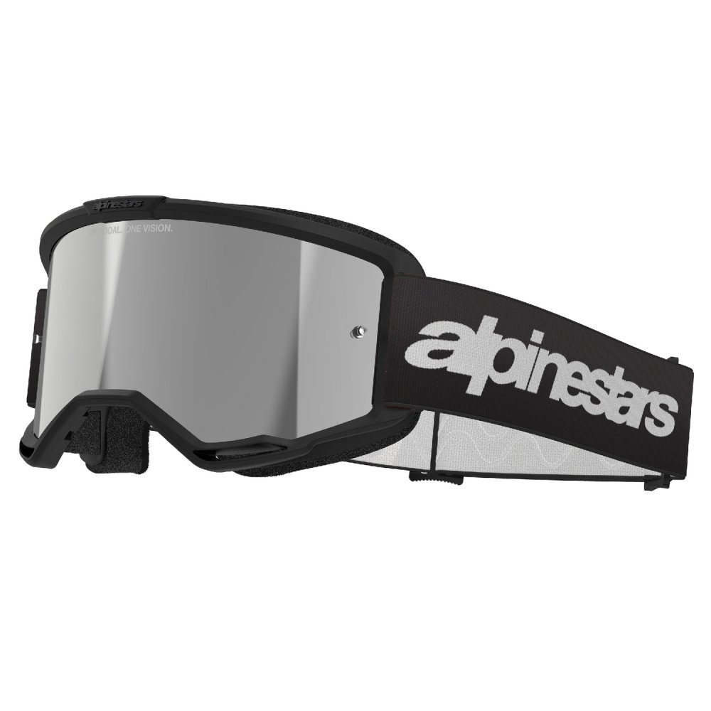 brýle VISION 3 WORDMARK, ALPINESTARS (černá, zrcadlové stříbrné plexi) 2027