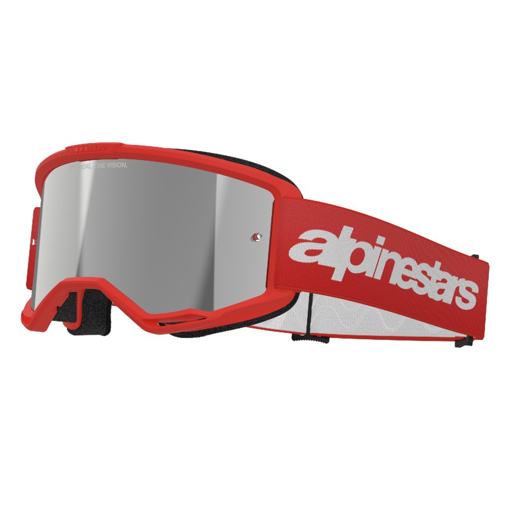 brýle VISION 3 WORDMARK, ALPINESTARS (červená, zrcadlové stříbrné plexi) 2027