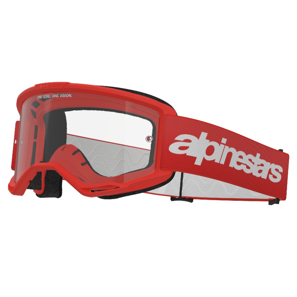 brýle VISION 3 WORDMARK, ALPINESTARS (červená, čiré plexi) 2027