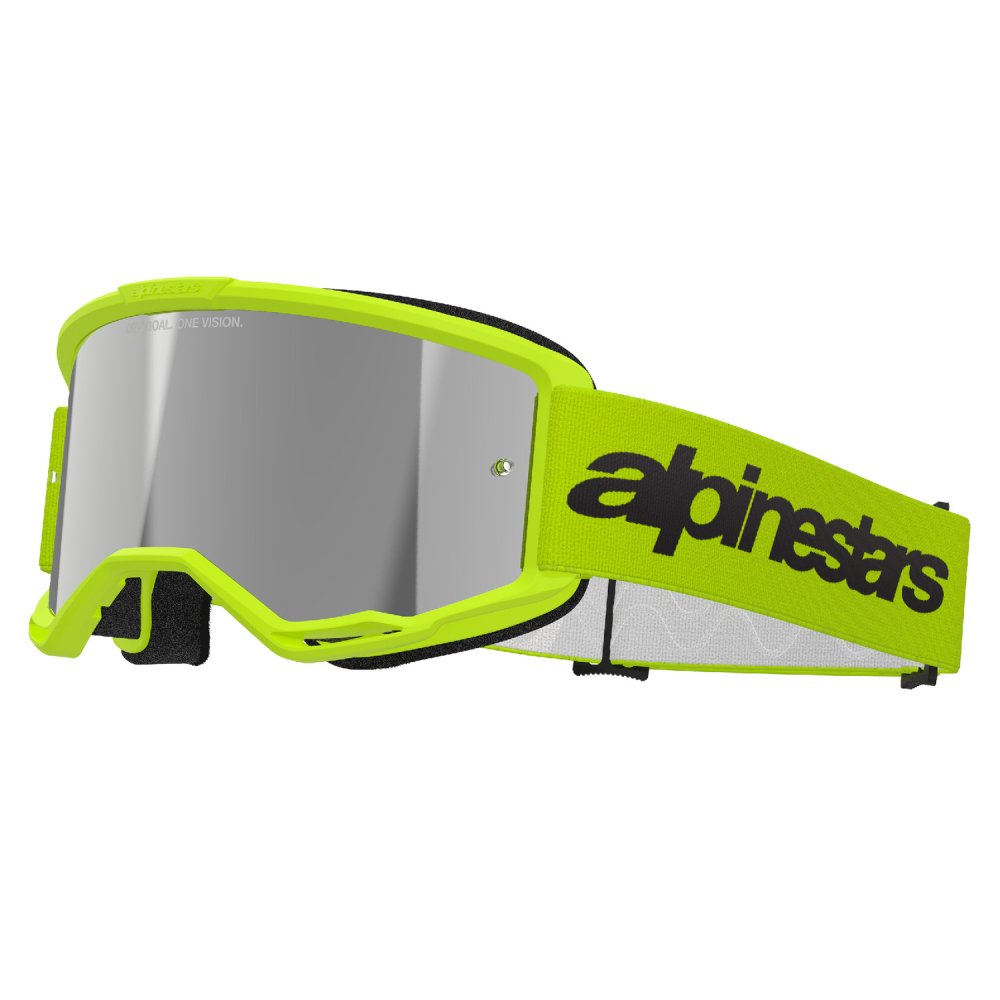brýle VISION 3 WORDMARK, ALPINESTARS (žlutá fluo, zrcadlové stříbrné plexi) 2027