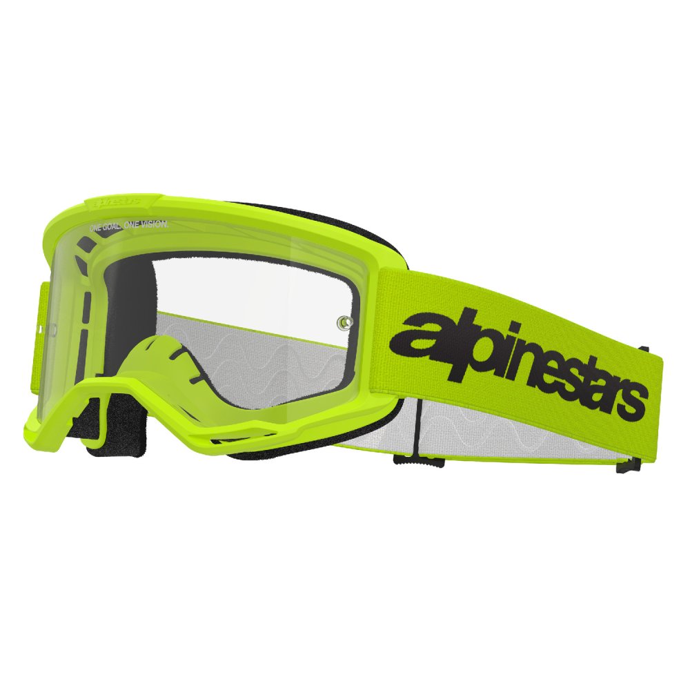 brýle VISION 3 WORDMARK, ALPINESTARS (žlutá fluo, čiré plexi) 2027