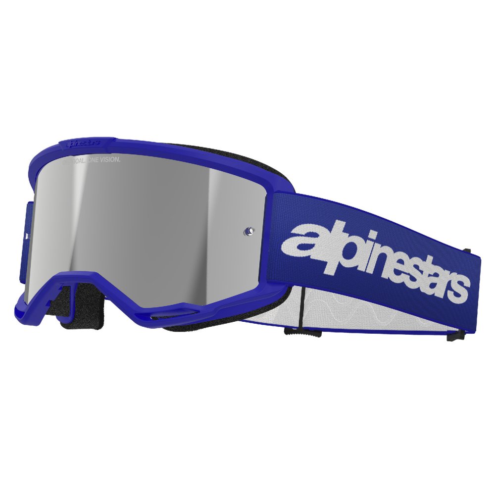 brýle VISION 3 WORDMARK, ALPINESTARS (modrá, zrcadlové stříbrné plexi) 2027