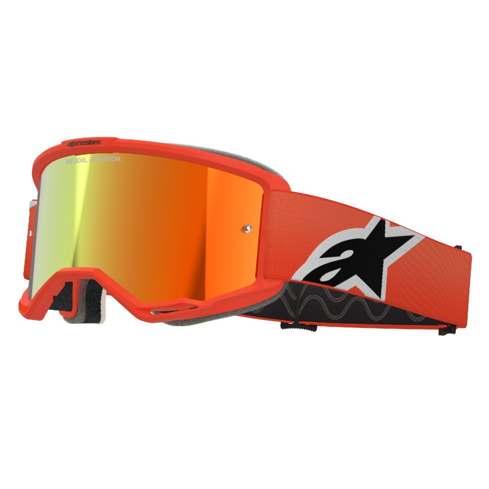 brýle VISION 5 CORP, ALPINESTARS (oranžová, zrcadlové červené plexi)