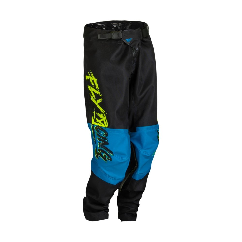 kalhoty KINETIC KHAOS, FLY RACING - USA 2023 dětské (hi-vis/černá/modrá)