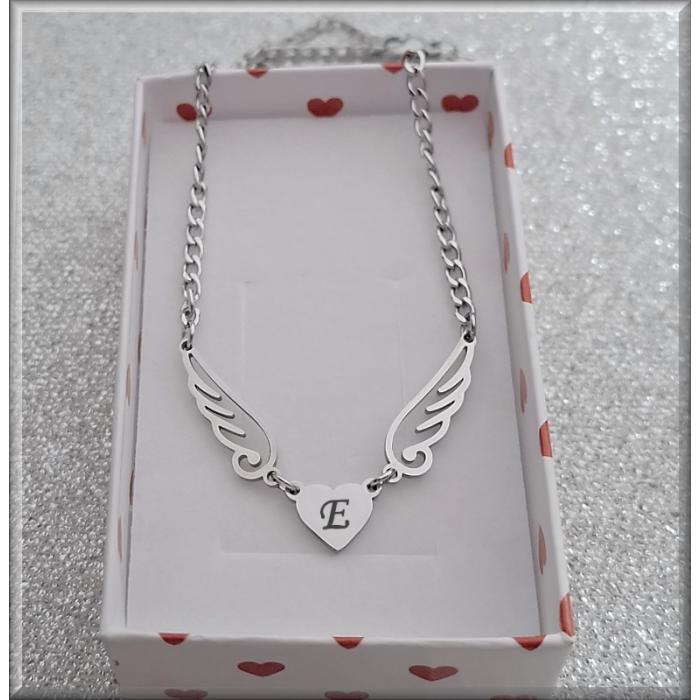 Andělský náhrdelník s křídly s možností gravírování monogramu
