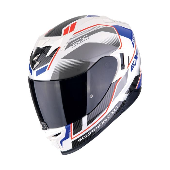 helma na motorku Scorpion EXO 520 Evo Air Lena perleťově bílo/modrá