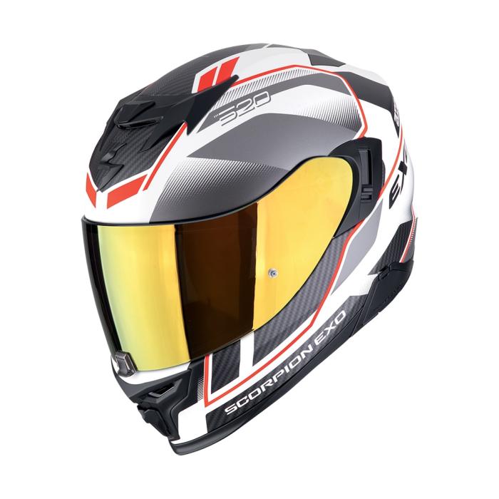 helma na motorku Scorpion EXO 520 Evo Air Lena matná bílo/stříbrno/červená, Velikost L