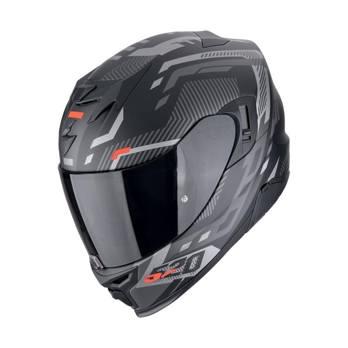 helma na motorku Scorpion EXO 520 Evo Air Ranka matná černo/stříbrno/červená