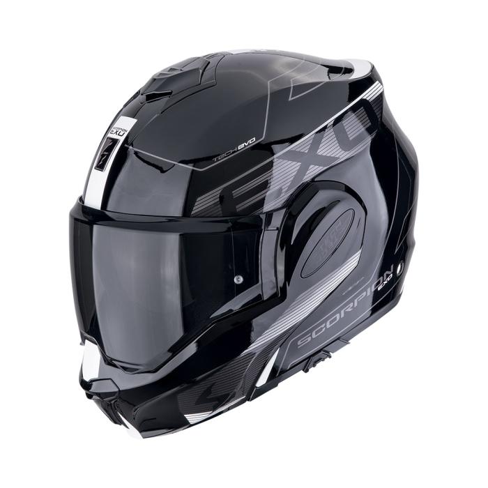 přilba na motorku Scorpion EXO-Tech Evo Traveller černo/bílá, Velikost M