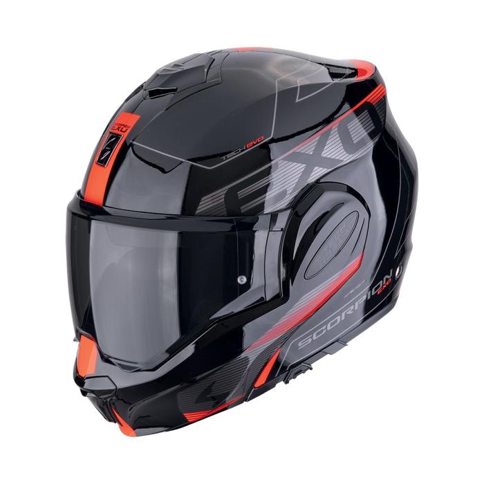 vyklápěcí helma na motorku Scorpion EXO-Tech Evo Traveller černo/červená