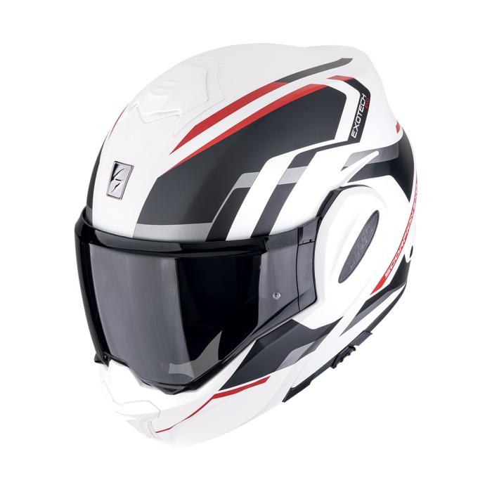 helma na motorku Scorpion EXO-Tech Evo Furio matná bílo/černo/červená