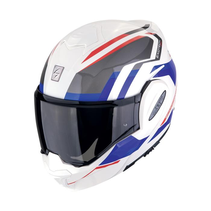 helma na motorku Scorpion EXO-Tech Evo Furio bílo/červeno/modrá