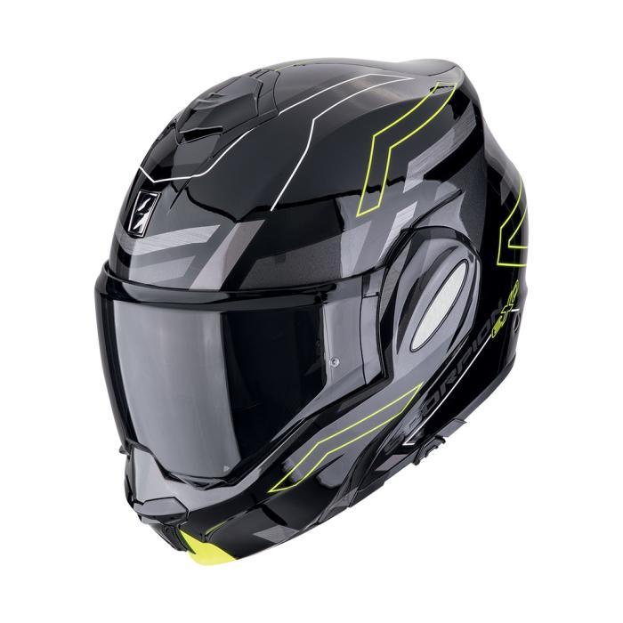 helma na motorku Scorpion EXO-Tech Evo Conquer černo/fluo žlutá, Velikost S
