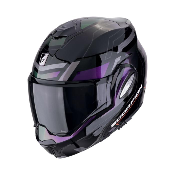 helma na motorku Scorpion EXO-Tech Evo Conquer černý chameleon, Velikost S