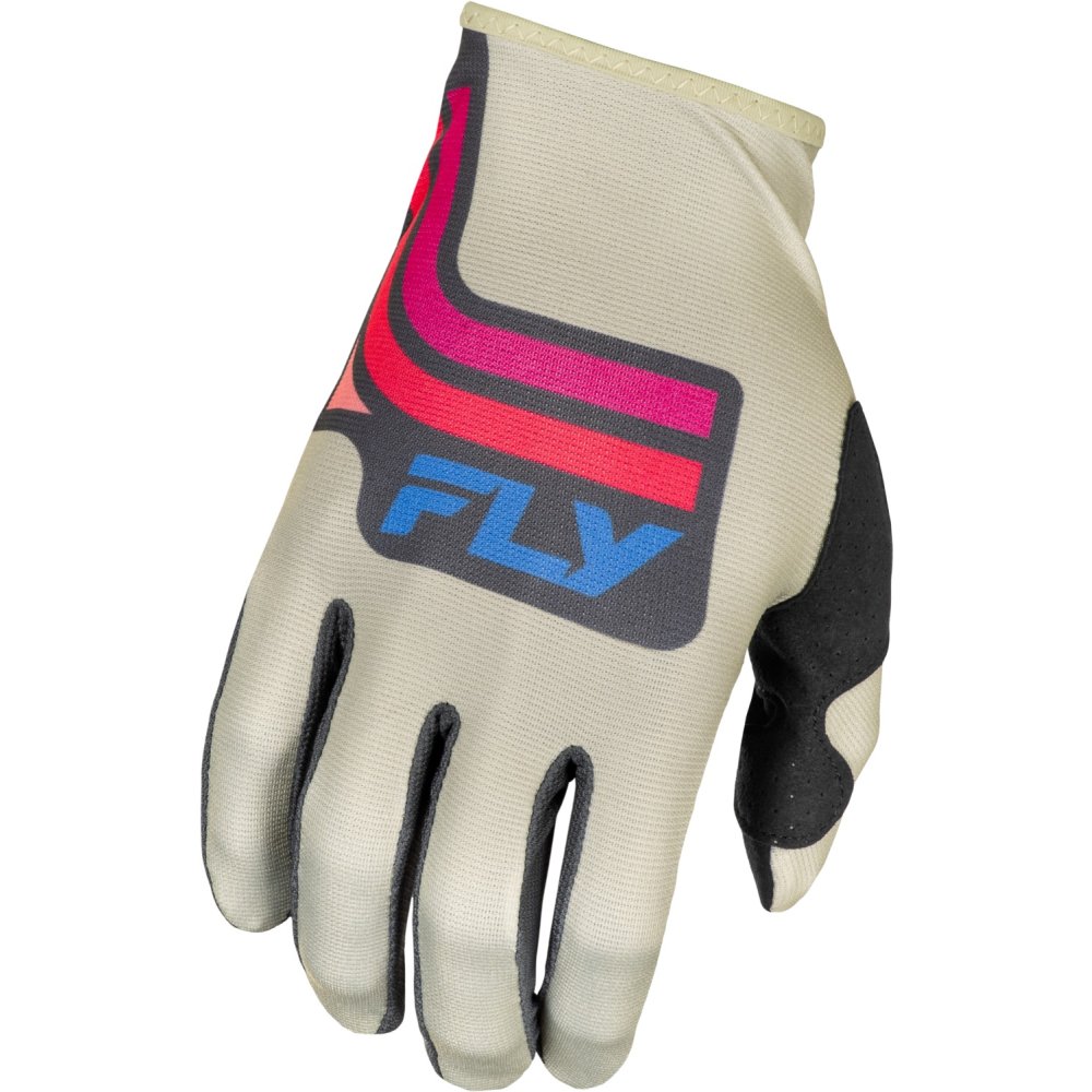 rukavice LITE, FLY RACING - USA 2025 (šedá/růžová/modrá)