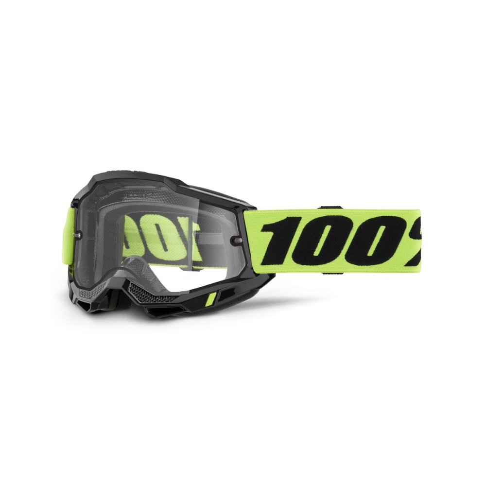 ACCURI 2, 100% Enduro Moto brýle žluté, čiré Dual plexi