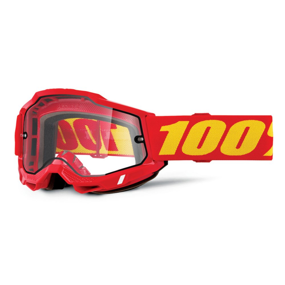 ACCURI 2, 100% Enduro Moto brýle červené, čiré Dual plexi