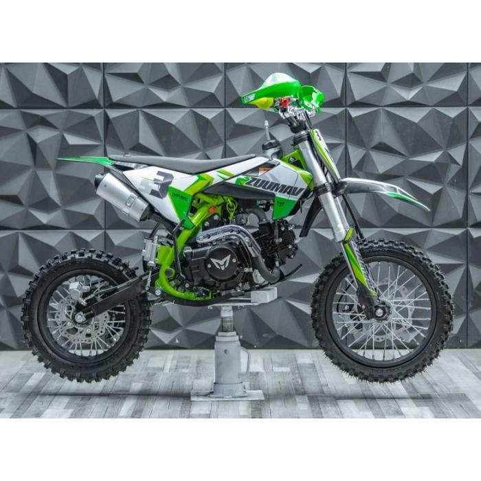 pitbike Zuumav S3 125ccm Poloautomat se startérem, Barva zelená