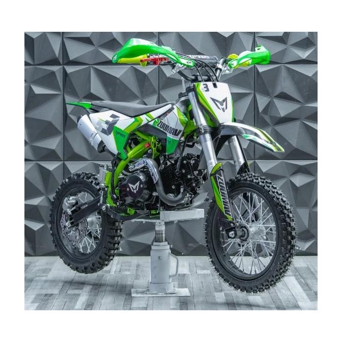 pitbike Zuumav S3 125ccm Poloautomat se startérem, Barva zelená