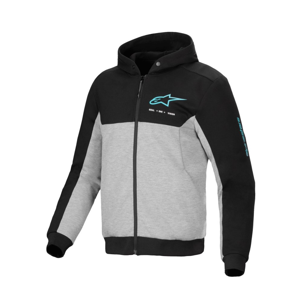 bunda CHROME V2 SPORT, ALPINESTARS (šedá/černá/tyrkysová) 2025