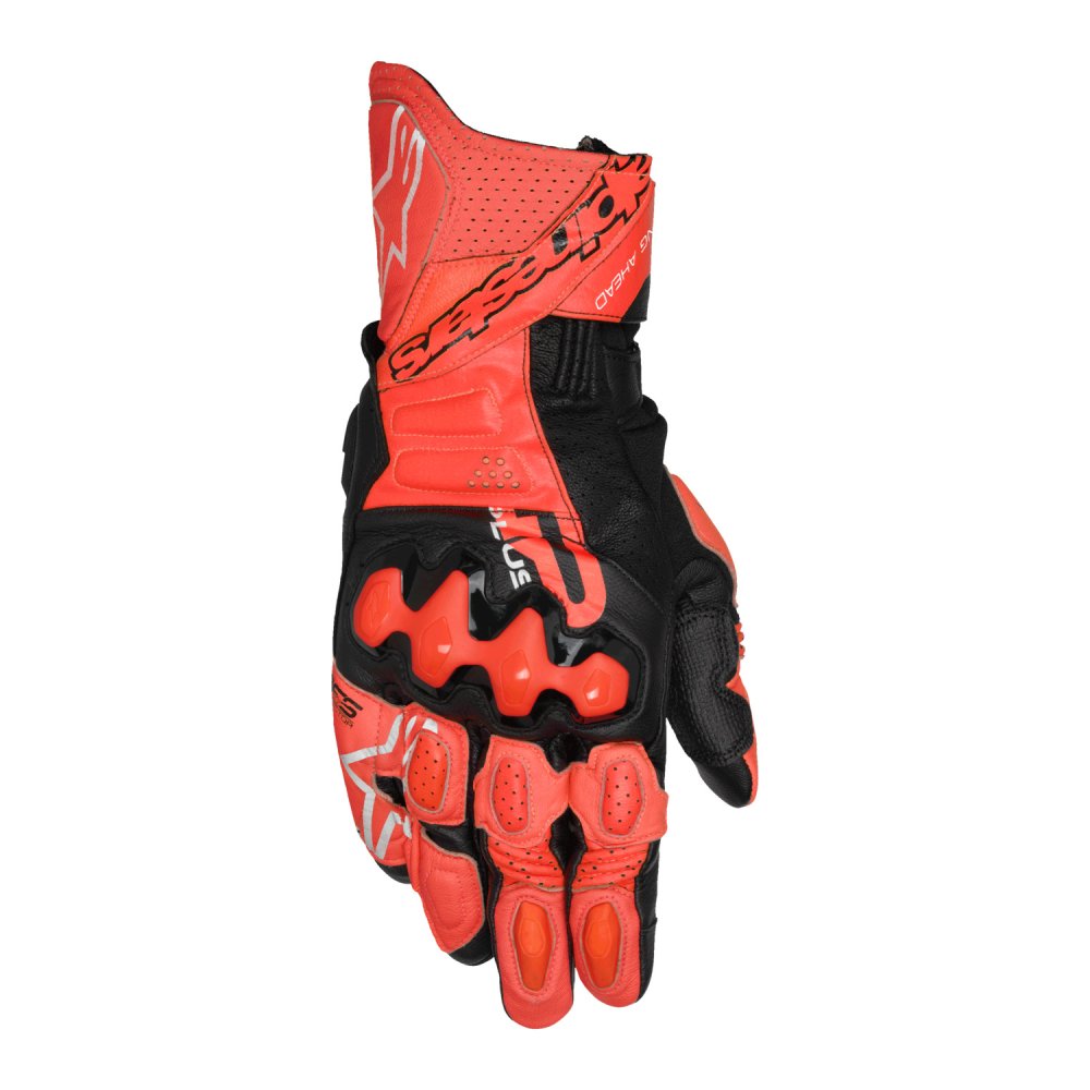 rukavice GP PLUS R V3, ALPINESTARS (červená/červená fluo/černá) 2025