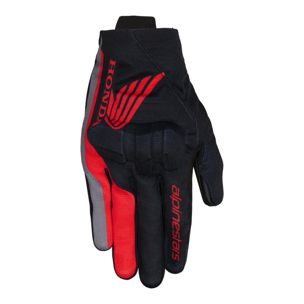 rukavice REEF V2 HONDA kolekce, ALPINESTARS (černá/červená/šedá) 2025