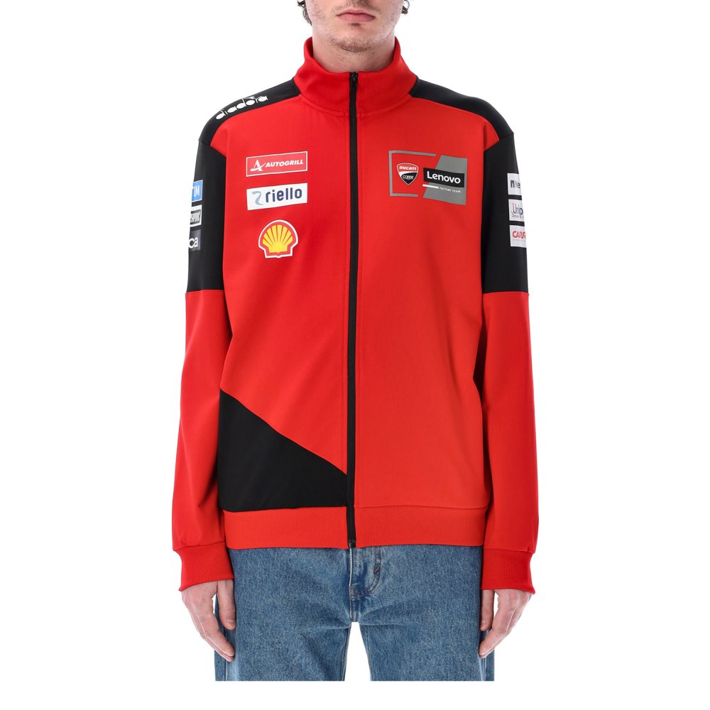 mikina na zip TEAM DUCATI Corse, (červená, černá)