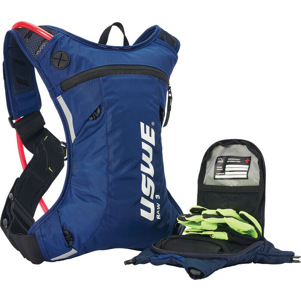 batoh ENDURO RAW 3, USWE - ŠVÉDSKO (factory modrá, objem 3L, hydrobag 1,5L)