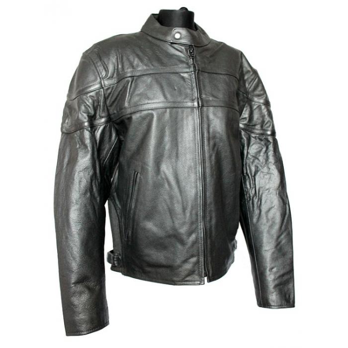 kožená bunda na moto Bos černá