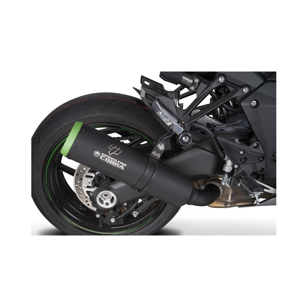 Laděný výfuk COBRA SPX-G Black/Green Kawasaki Ninja H2 SX/SE/Tourer 2018 - 2020