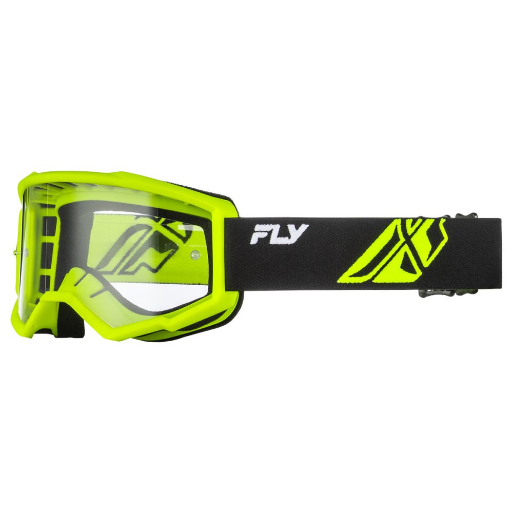 brýle FOCUS, FLY RACING - USA (černé/Hi-vis - čiré plexi)