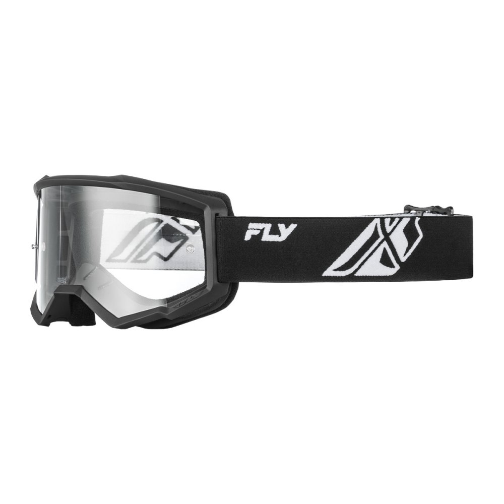 brýle FOCUS, FLY RACING - USA dětské (černá/bílá - čiré plexi)