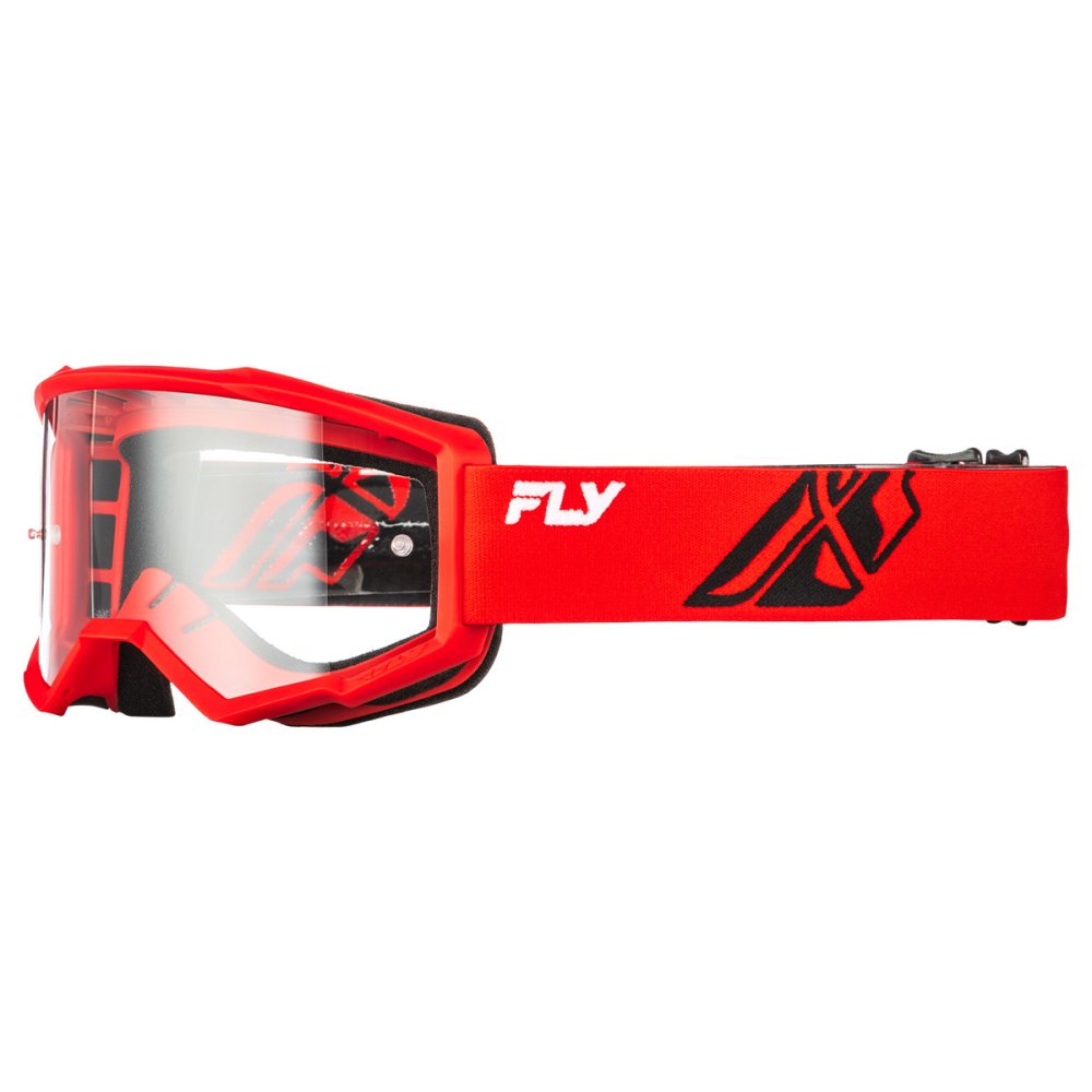 brýle FOCUS, FLY RACING - USA dětské (červené/černé - číré plexi)