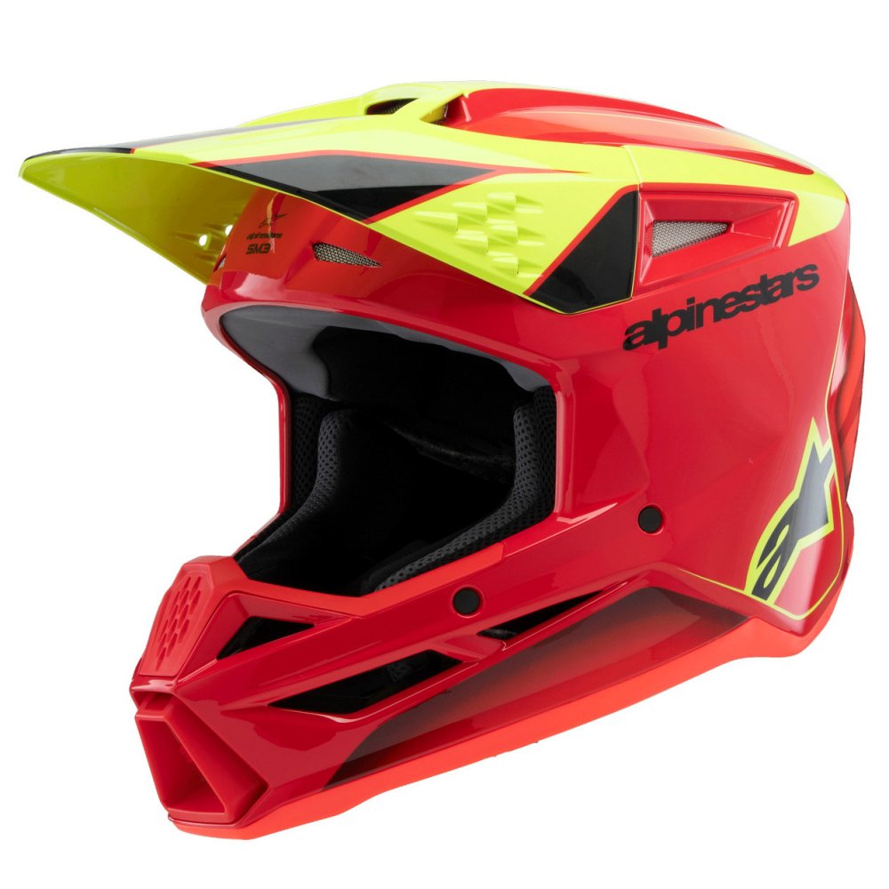 přilba S-M3 FRAY, ALPINESTARS (červená/žlutá fluo/černá) 2026