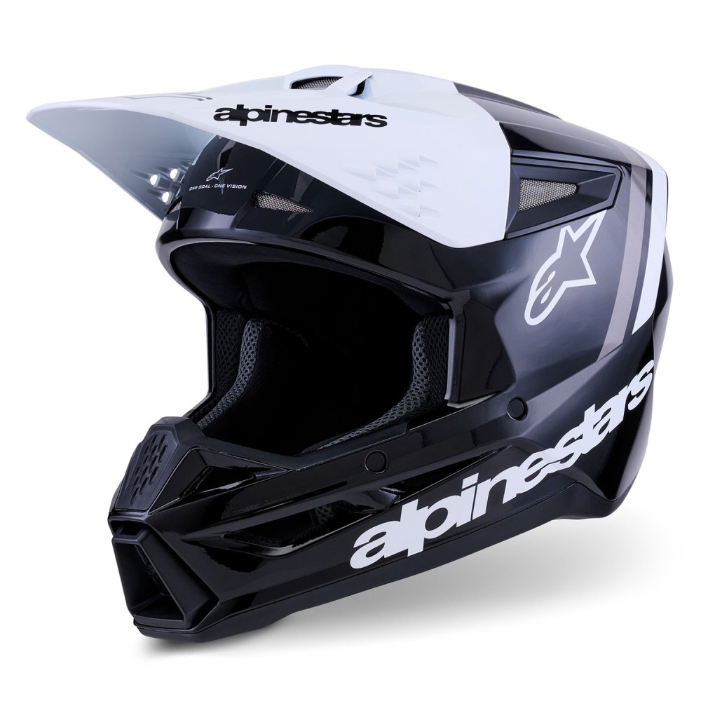 přilba S-M3 RADIUM, ALPINESTARS (černá/bílá/šedá) 2026