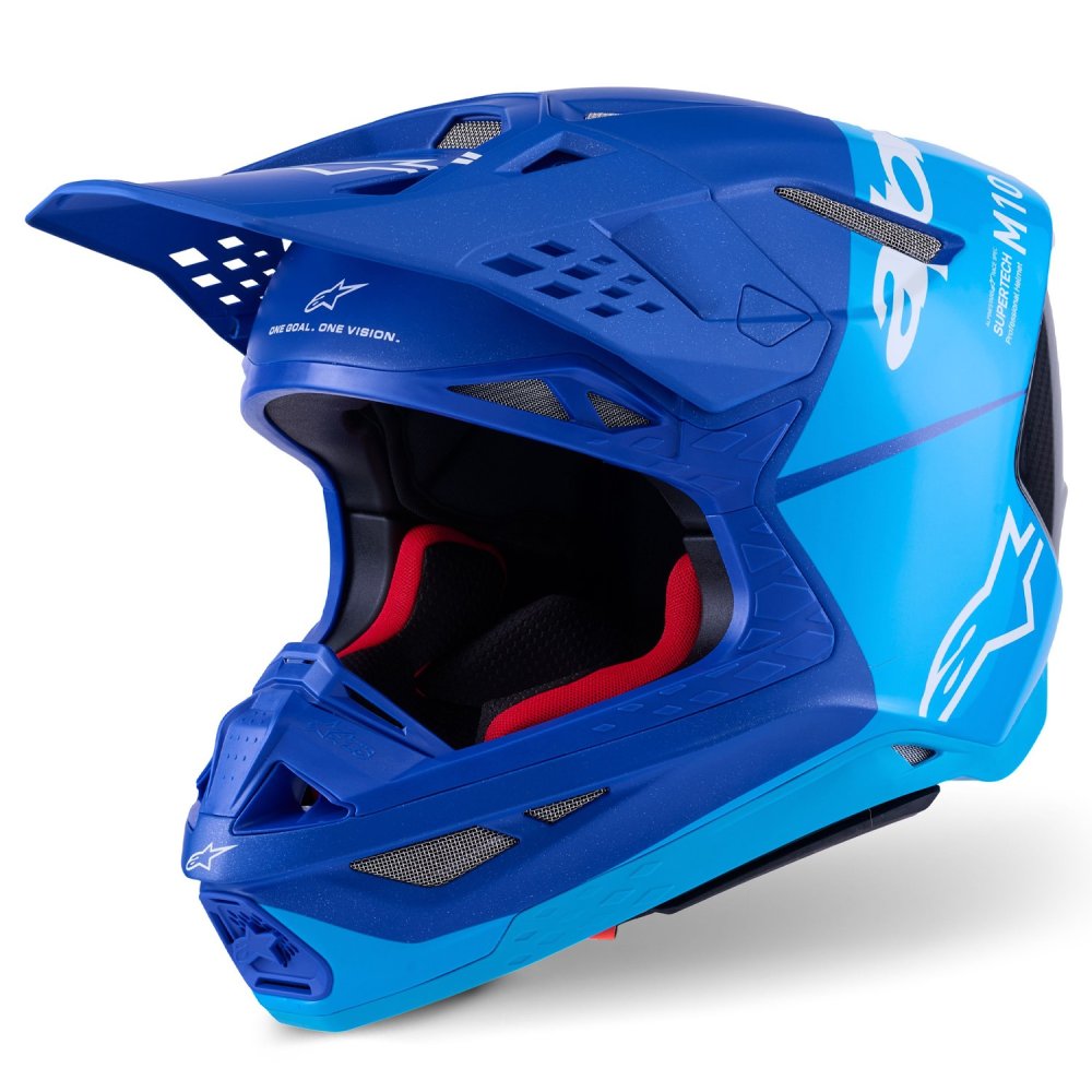 přilba SUPERTECH S-M10 FLOOD, ALPINESTARS (modrá perleť/světle modrá/černá/carbon/matná/lesklá) 2026