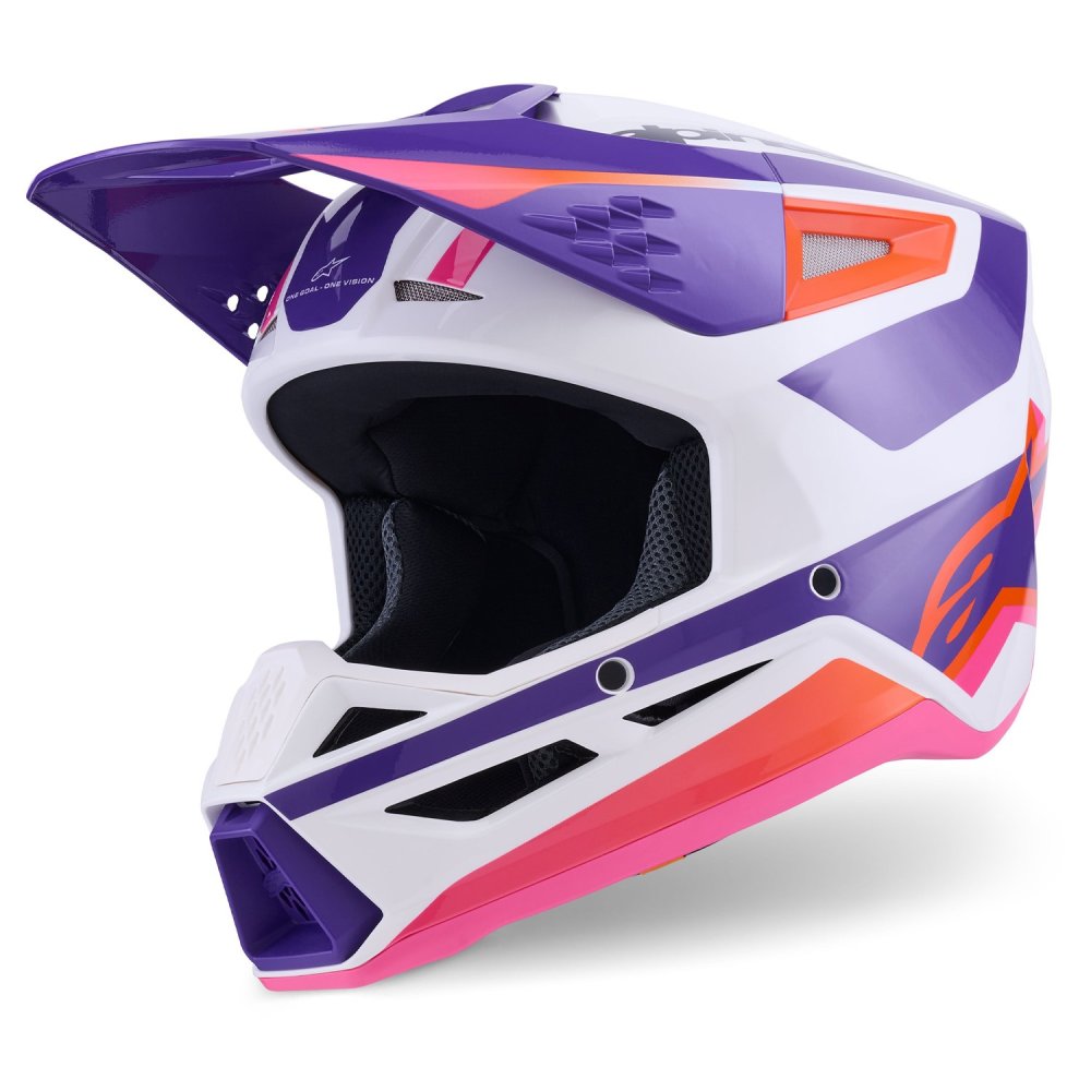 přilba S-M3 HEAT, ALPINESTARS (bílá/fialová/růžová) 2026
