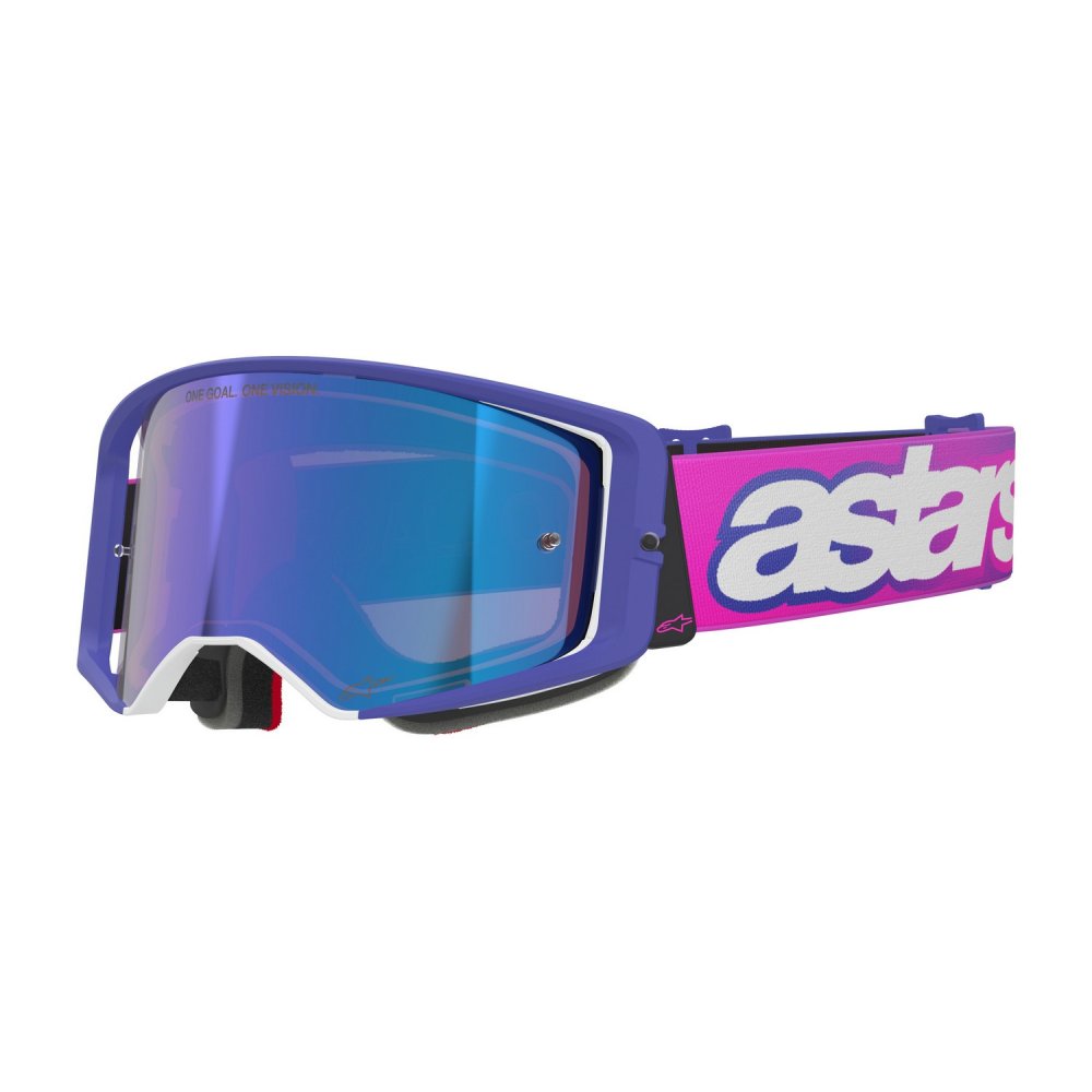 brýle SUPERTECH VISION VISTA, ALPINESTARS (fialová/růžová fluo, zrcadlové modré plexi) 2026