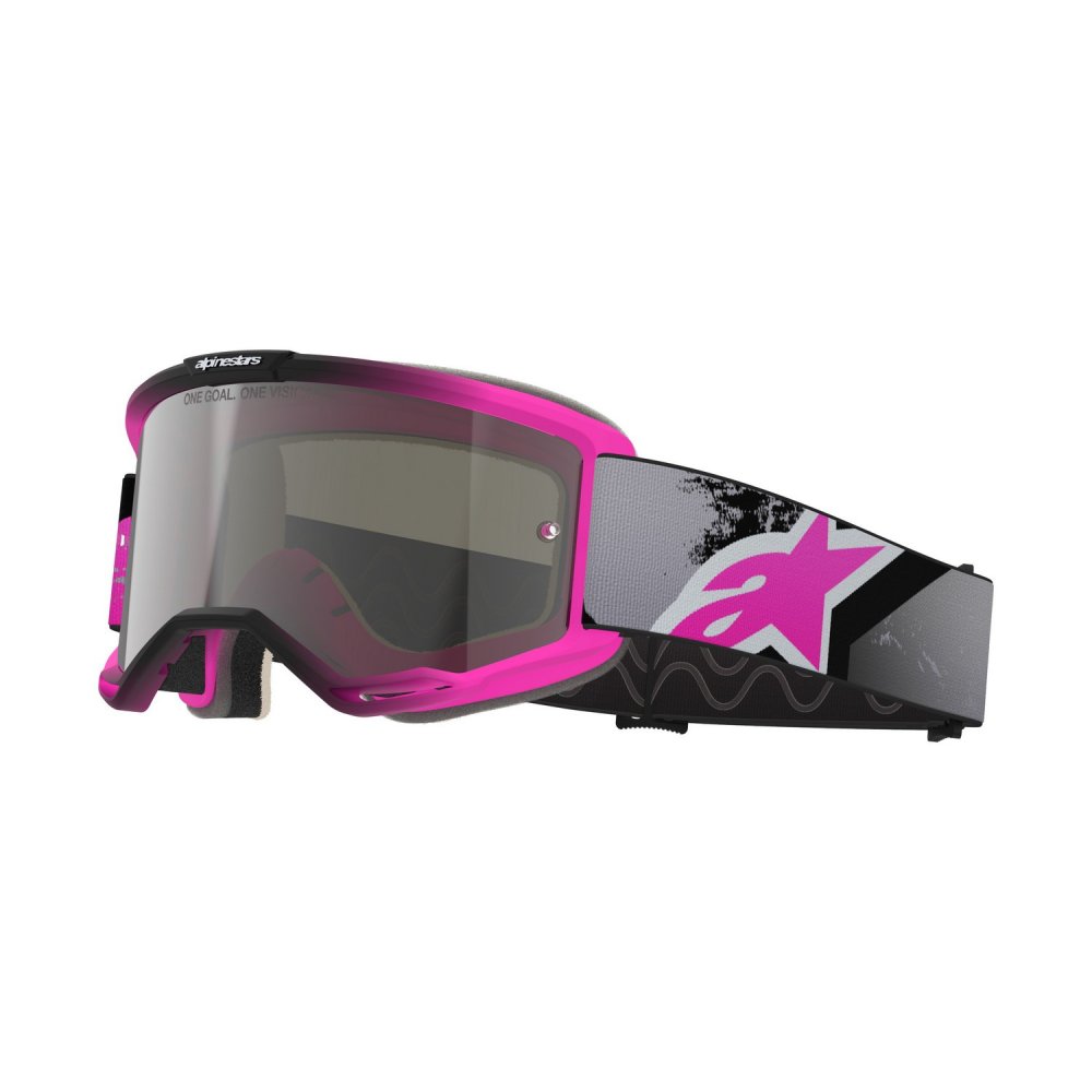 brýle VISION 5 LAHND, ALPINESTARS (růžová fluo/šedá/černá/bílá, zrcadlové stříbrné plexi) 2026