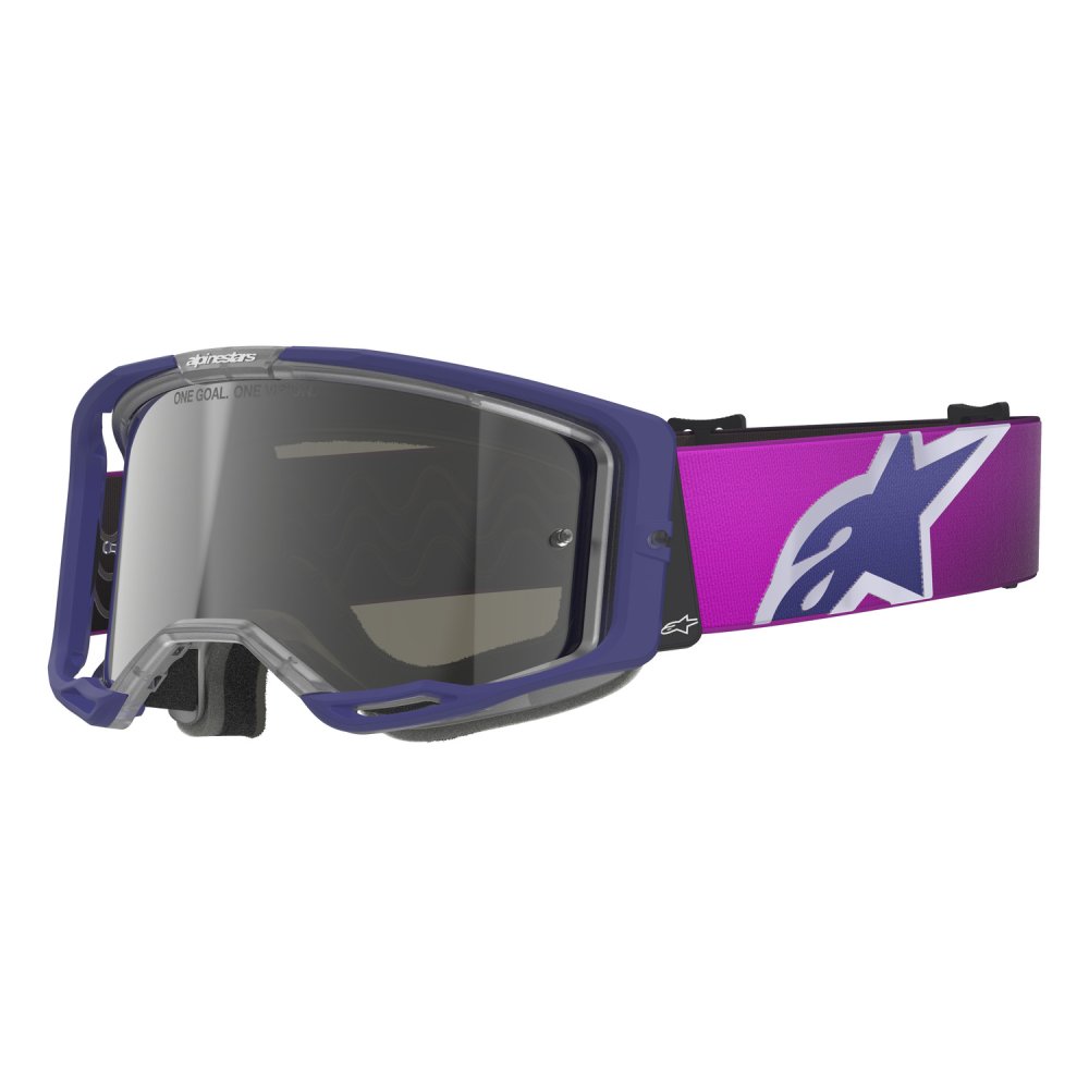 brýle VISION 8 CORP, ALPINESTARS (fialová/čirá, zrcadlové stříbrné plexi)