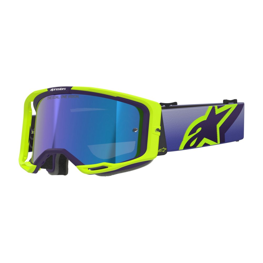 brýle VISION 8 CORP, ALPINESTARS (žlutá fluo/fialová, zrcadlové modré plexi) 2026