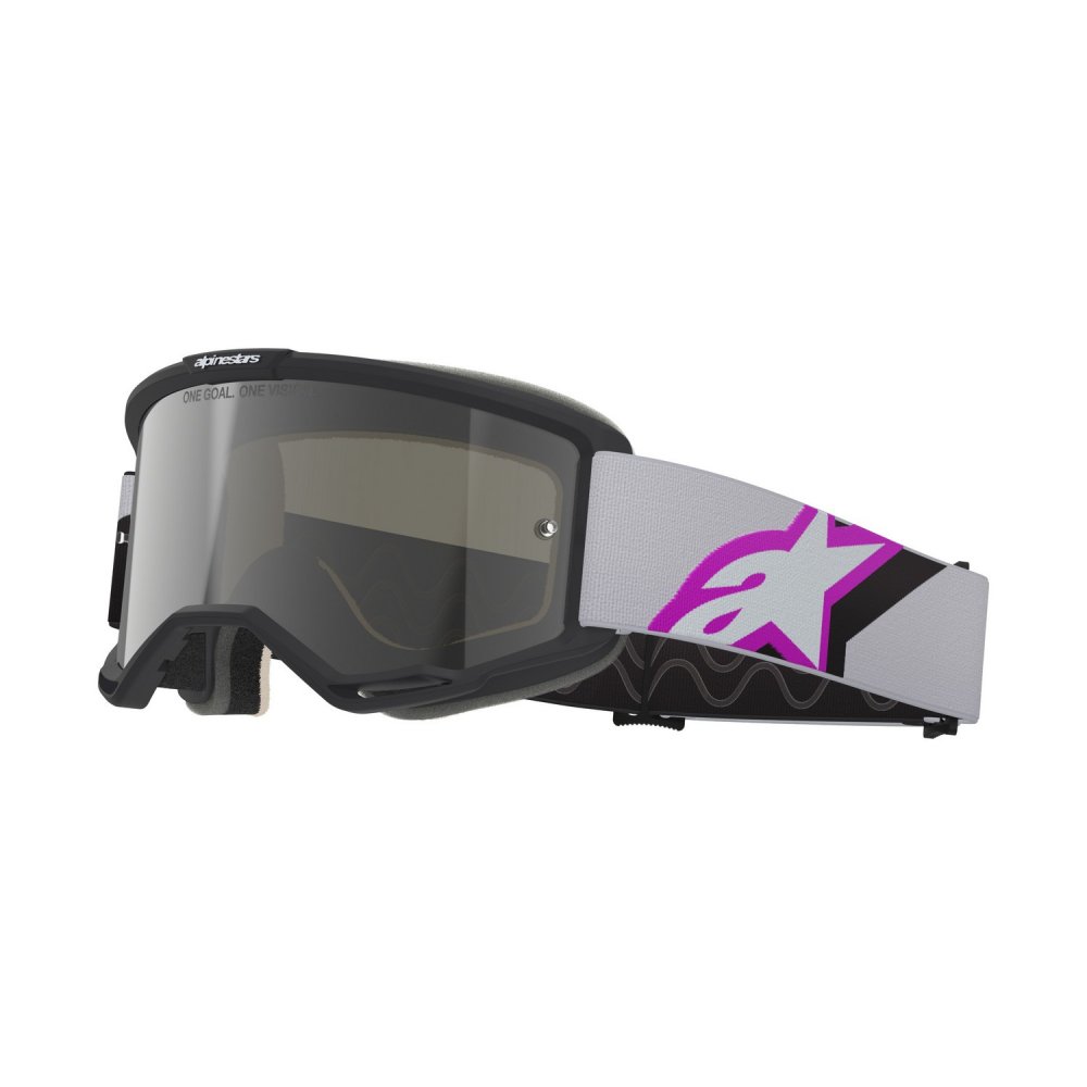 brýle VISION 5 CORP, ALPINESTARS (černá/šedá/fialová/bílá, zrcadlové stříbrné plexi) 2026