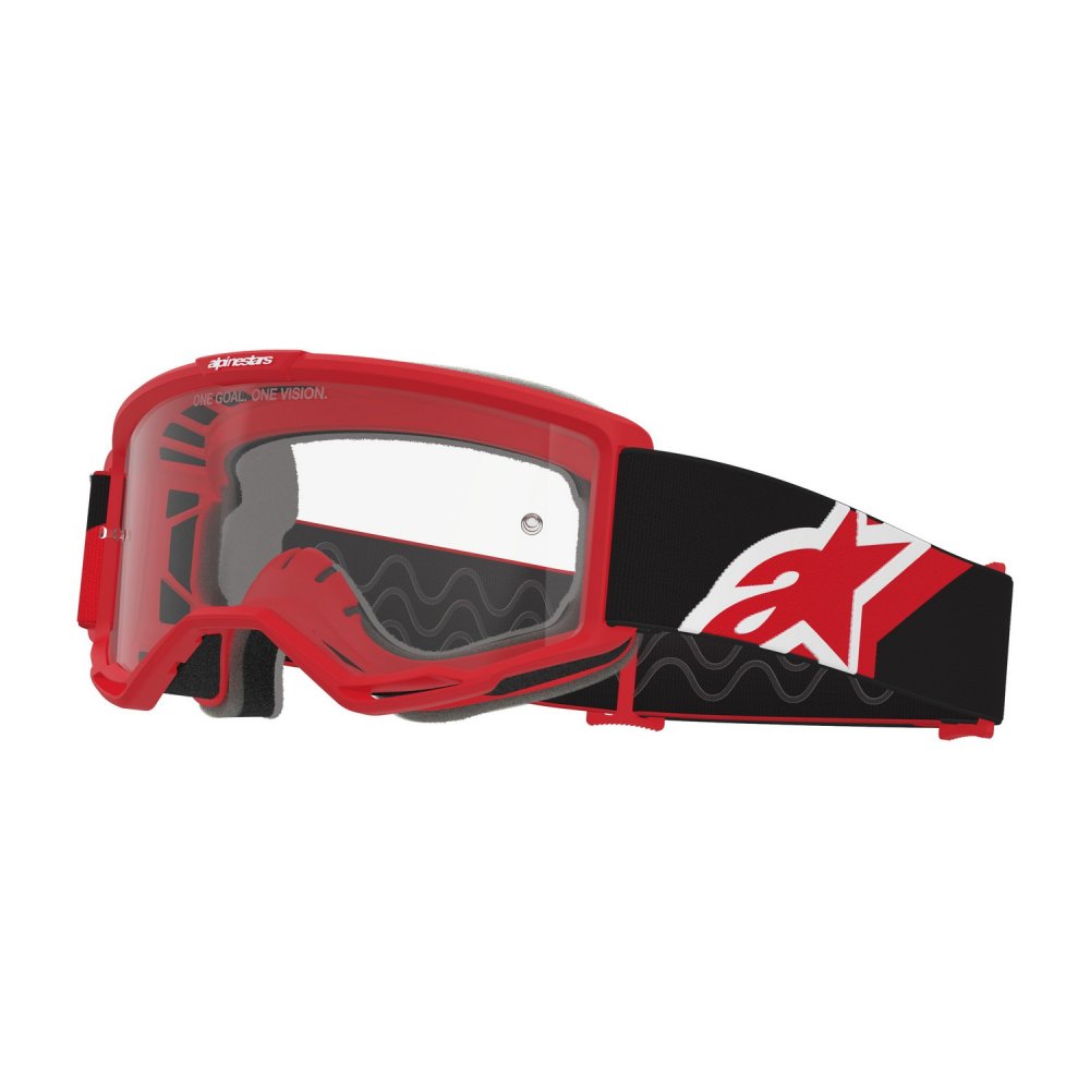 brýle VISION OTG, ALPINESTARS (červená/černá/bílá, čiré plexi) 2026