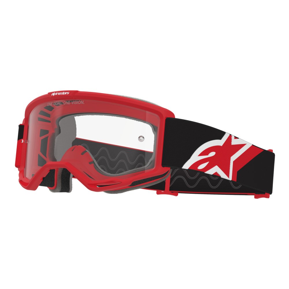 brýle VISION OTG, ALPINESTARS (červená/černá/bílá, čiré plexi) 2027