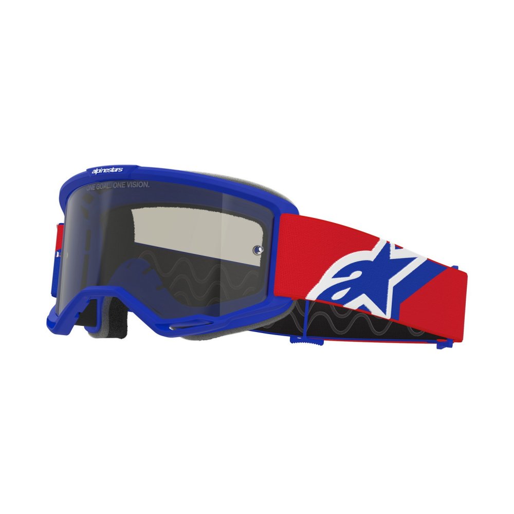 brýle VISION SAND, ALPINESTARS (modrá/červená/bílá, tmavě kouřové plexi) 2026