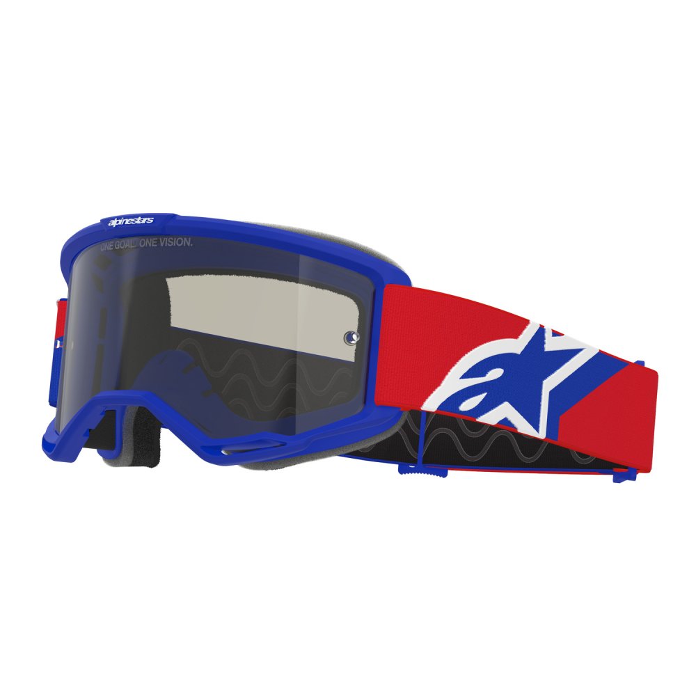 brýle VISION SAND, ALPINESTARS (modrá/červená/bílá, tmavě kouřové plexi) 2027