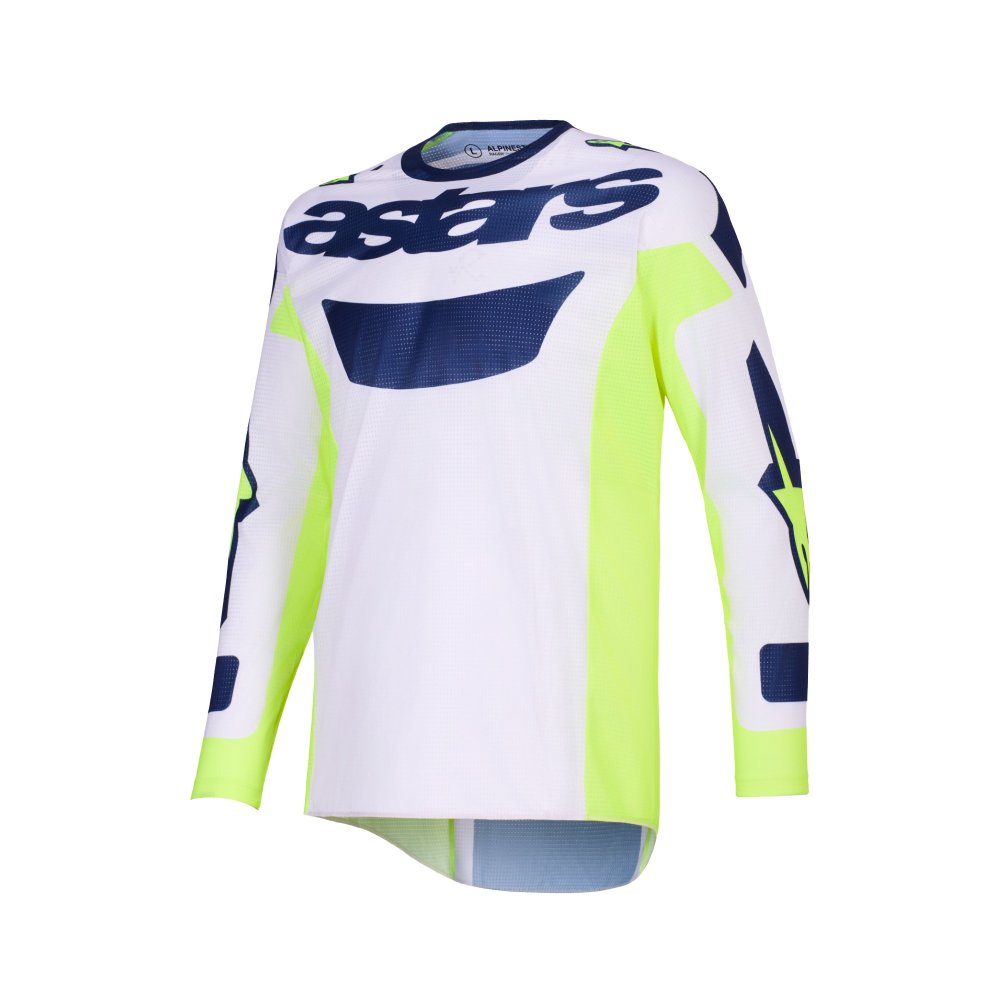 dres RACER AIR RIWAY, ALPINESTARS (světle šedá/žlutá fluo/modrá) 2026