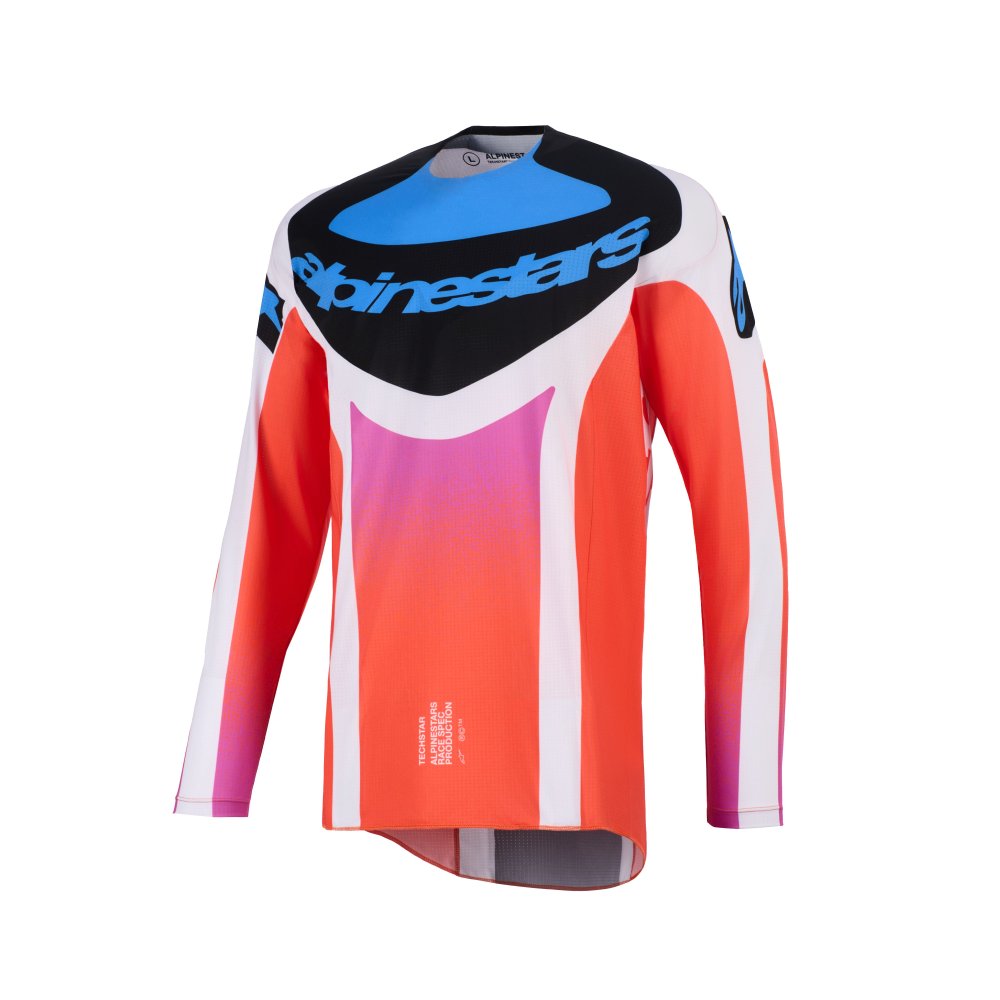dres TECHSTAR KNIF, ALPINESTARS (světle šedá/oranžová fluo/černá) 2026