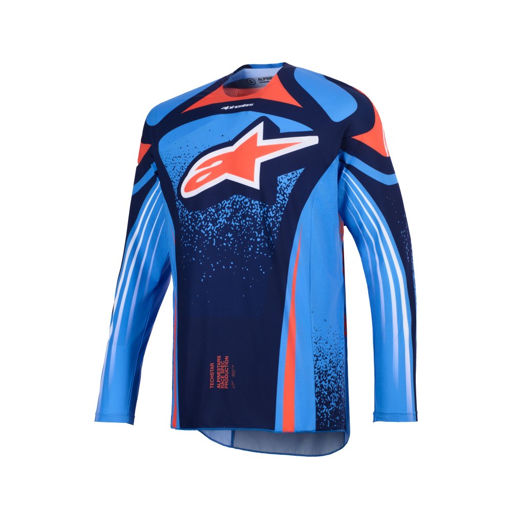 dres TECHSTAR NOMUR, ALPINESTARS (tmavě modrá/oranžová/modrá) 2026