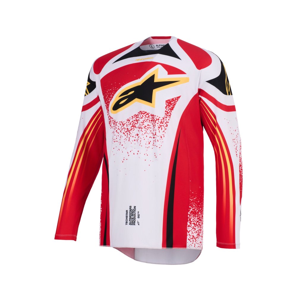 dres TECHSTAR NOMUR, ALPINESTARS (světle šedá/červená/černá/žlutá) 2026